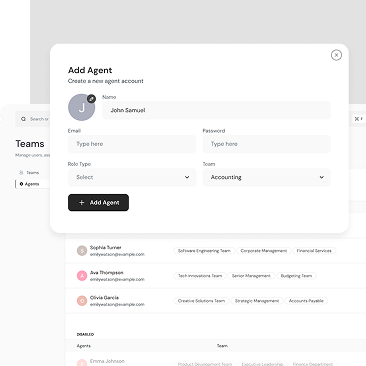 Agent configuration interface