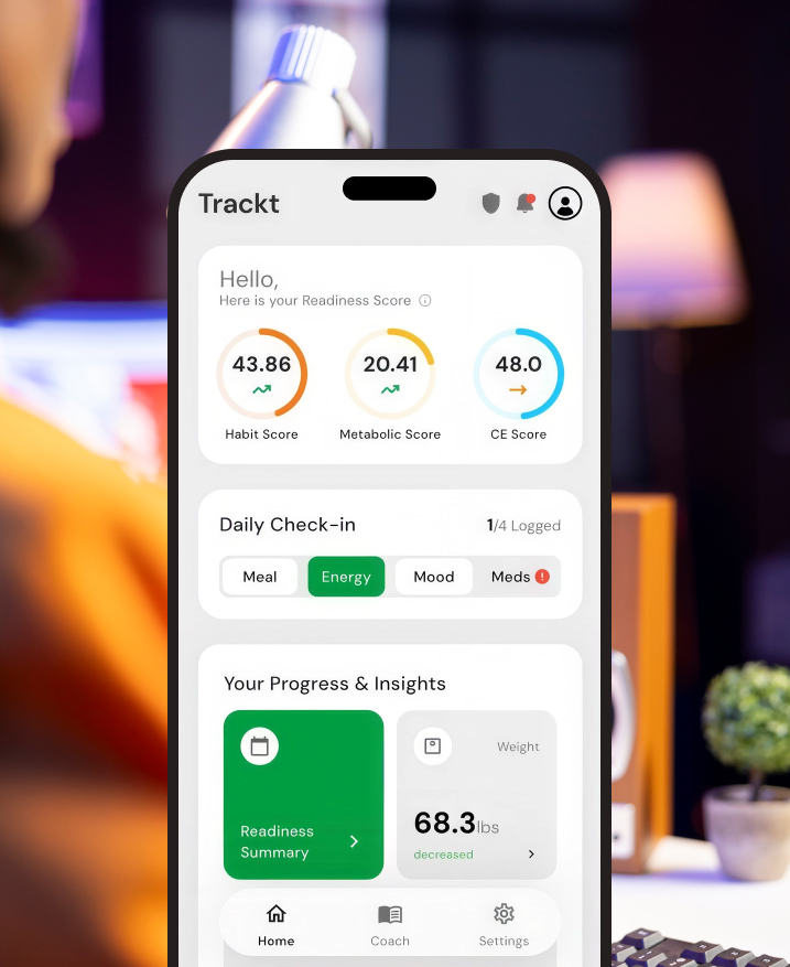 Trackt dashboard on mobile