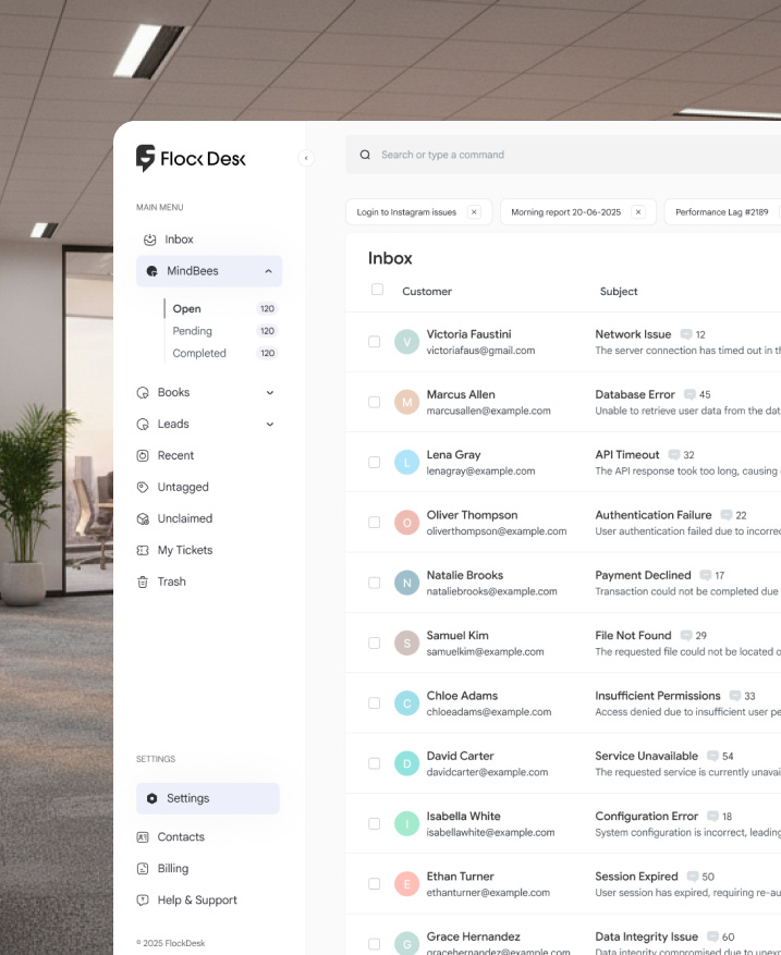 Flockdesk dashboard