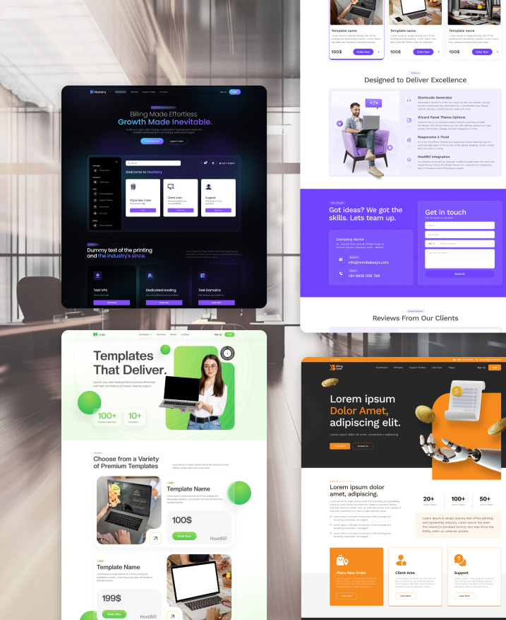 HostBill templates showcase