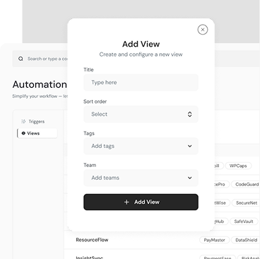 Views and filtering interface